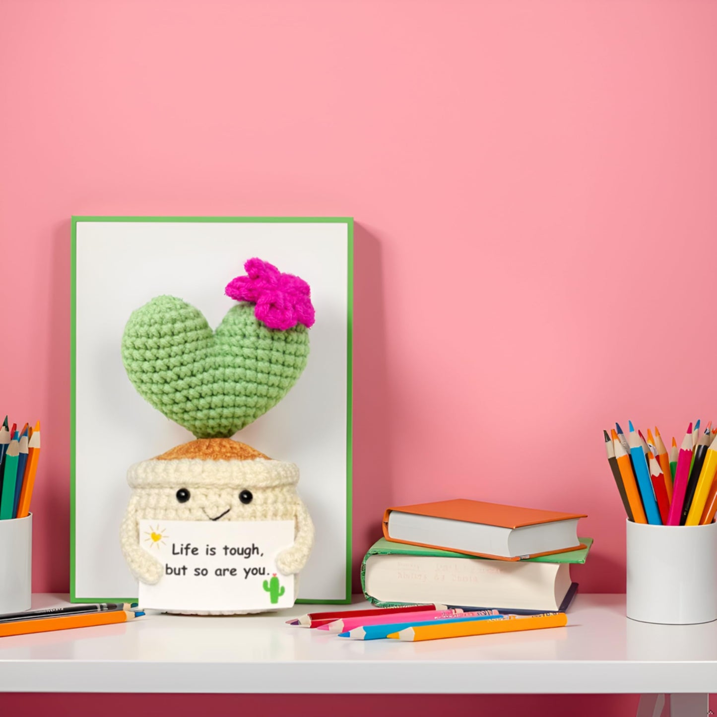 BRIFUFOUS Get Well Gifts for Women, Handmade Crochet Cactus Plant