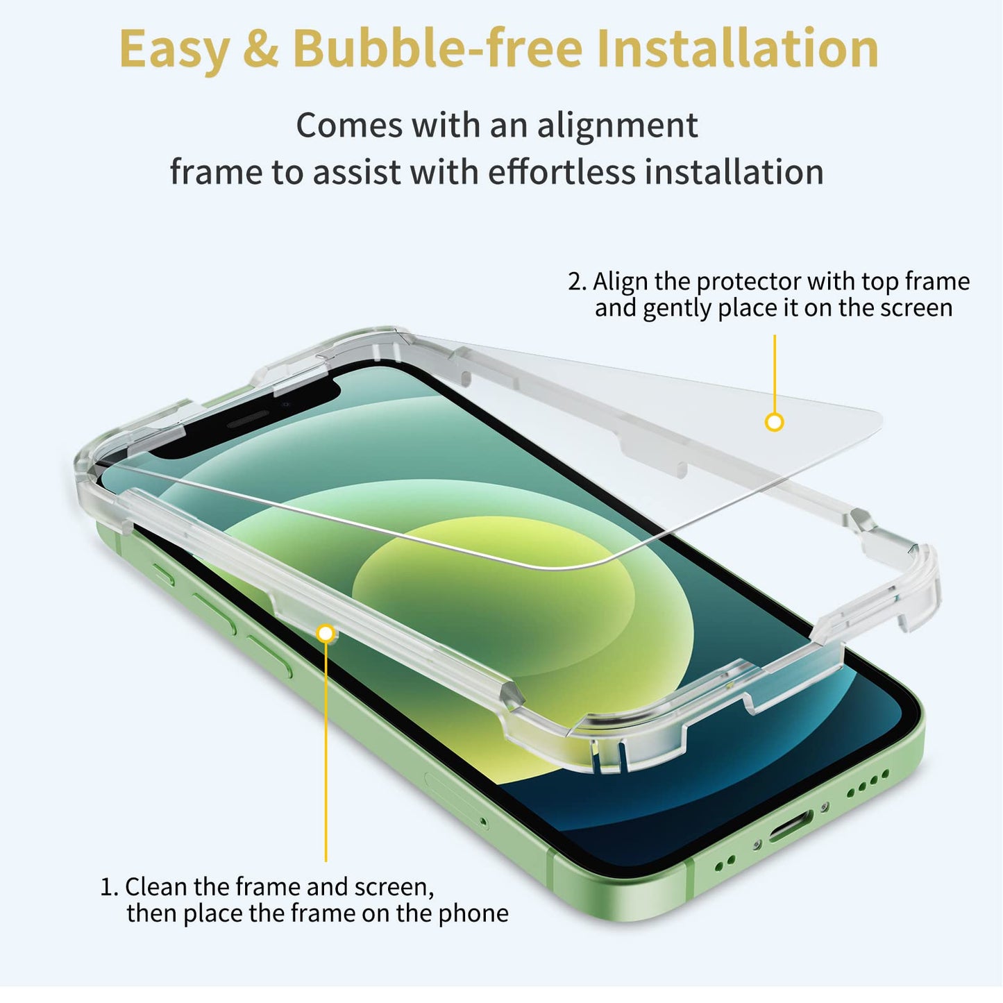 UNBREAKcable Shatterproof Tempered Glass Screen Protector for iPhone SE 2022/SE 2020, iPhone 8/7 [3-Pack] [99.99% HD Clear] [Easy Installation Frame] [9H Hardness][Bubble Free] for Apple 4.7''