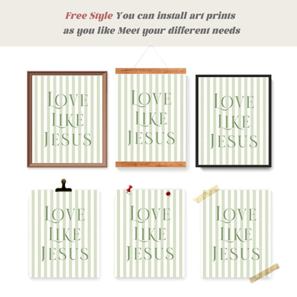 LARTSFRO Coquette Sage Green Bow Jesus Wall Art Decor Posters, Green Bow Christian Room Bedroom Bathroom Wall Art Decor Aesthetic for Teen Girls Gifts, Inspirational Bible Verses Bow Wall Decor, 8x10 Inch Set of 4 Bow Pictures(UNFRAMED)
