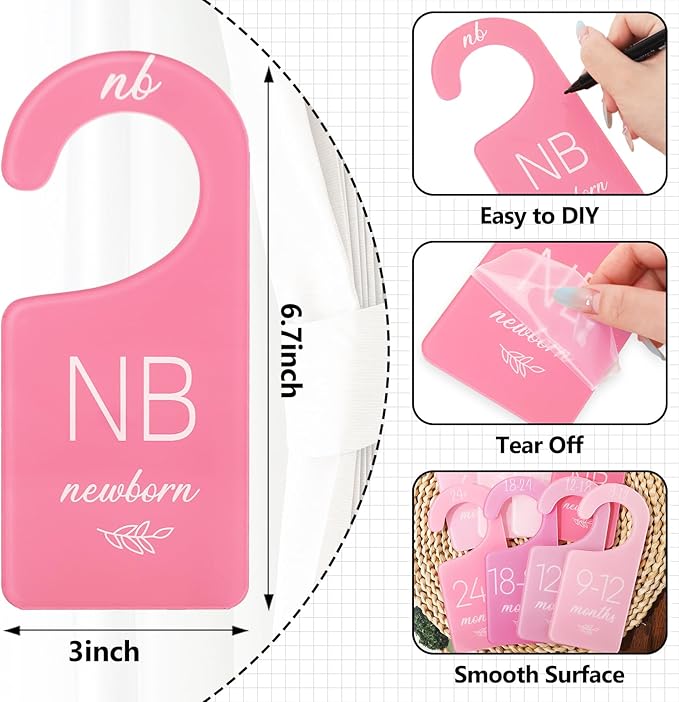 Whaline Acrylic Baby Closet Dividers Pink Hanging Infant Clothes Hanger