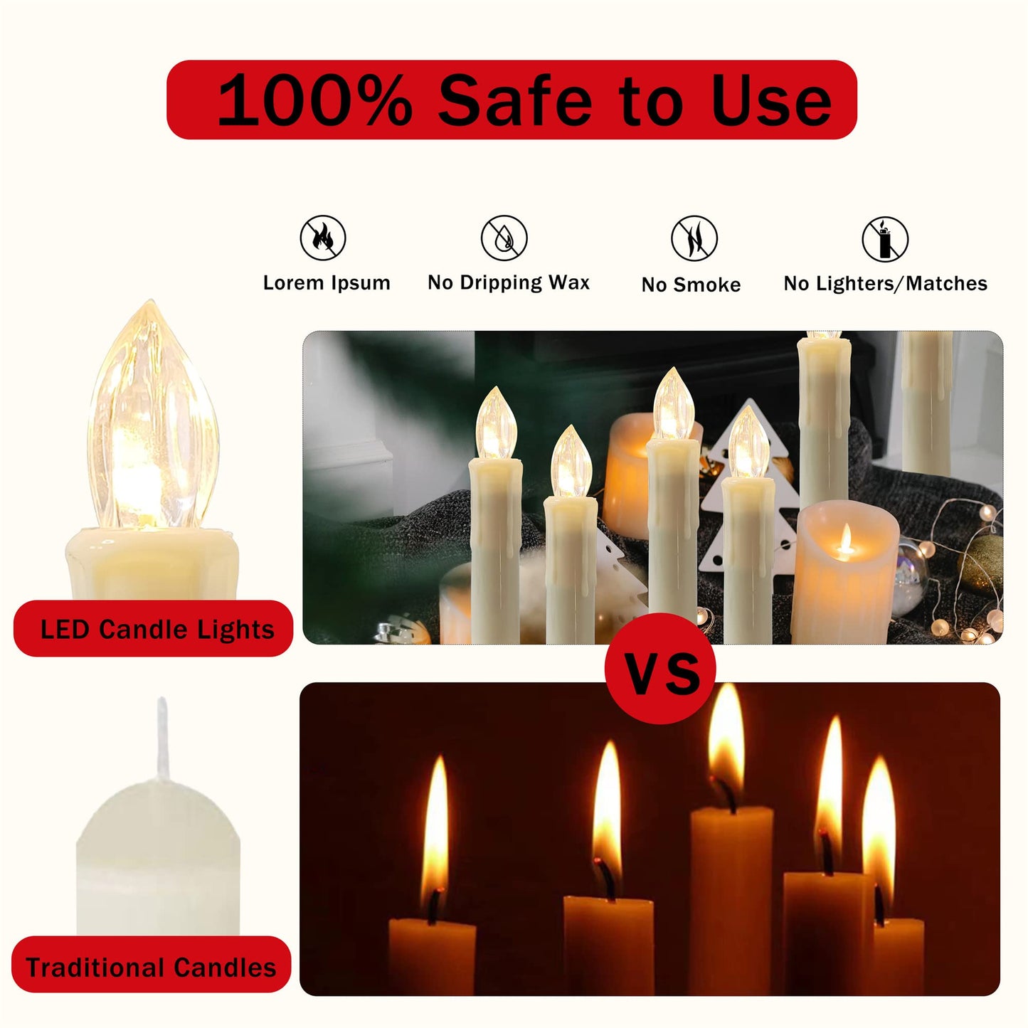Gedengni Short Candlesticks LED Taper Candle, Remote Candle Sticks Battery Operated Chandelier Flameless Candles with Clip Flickering Warm White Lights for Wedding Party Baroque Chandelier,4inches