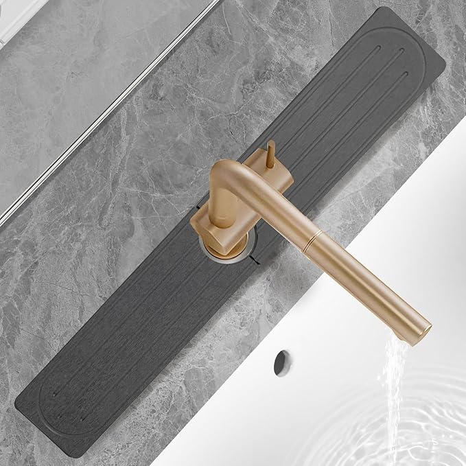 Stone Faucet Mat for Kitchen Sink, Diatomite Fast Drying Absorb Moisture Tray