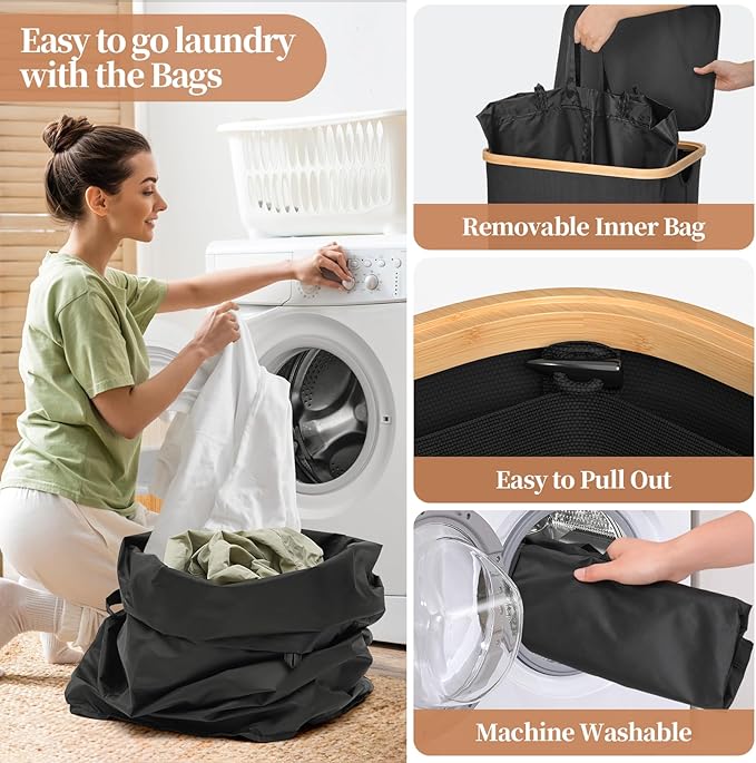 Yecaye 100L Large Capacity Laundry Hamper – Foldable Rolling Laundry Basket