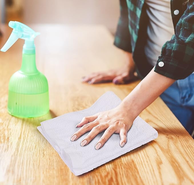 Utopia Towels - Kitchen Bar Mops Towels, 100% Cotton Super Absorbent White