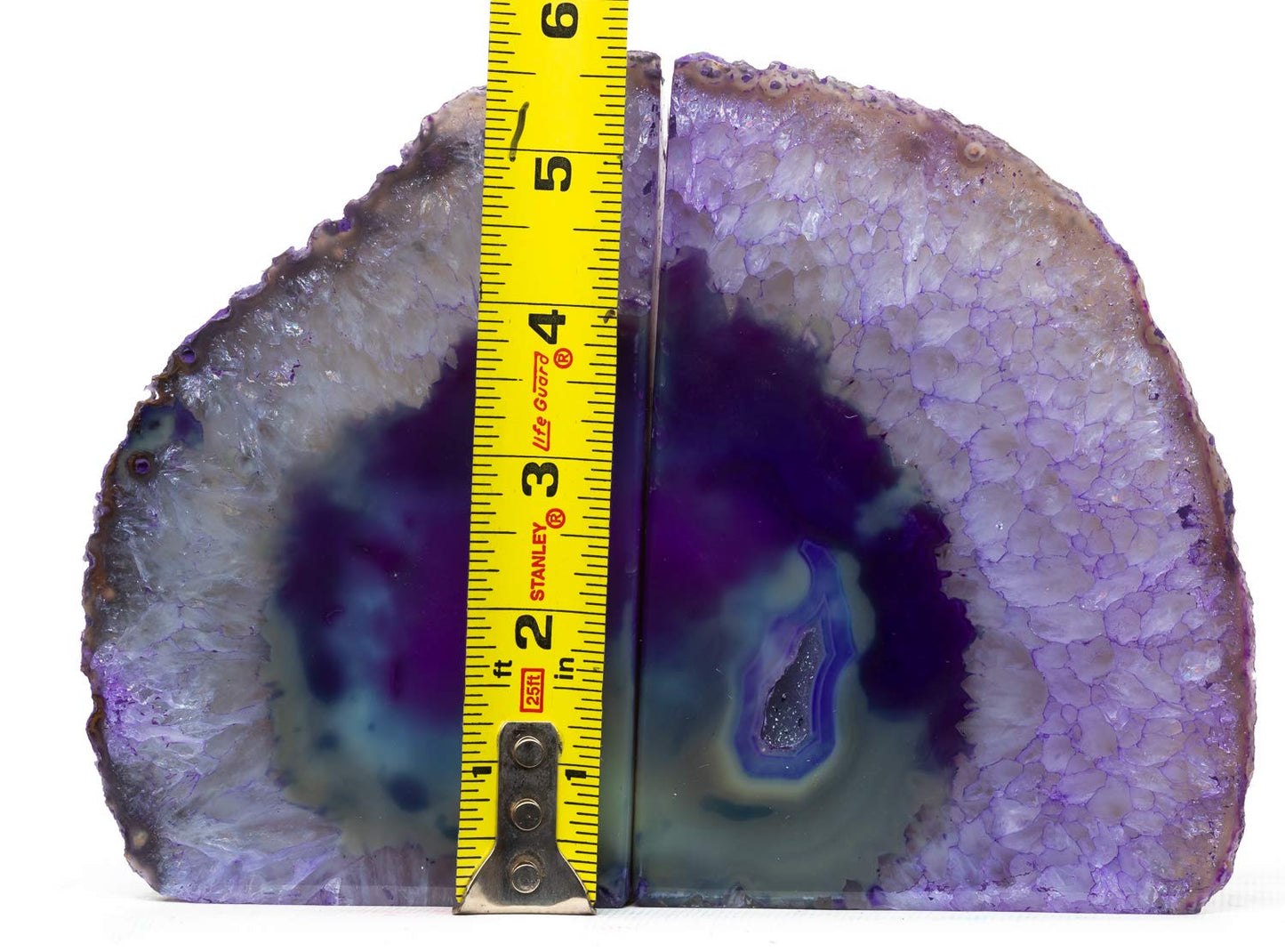 DesertUSA Agate Bookend with Rubber Bumpers (3.5-6 lb, Purple)