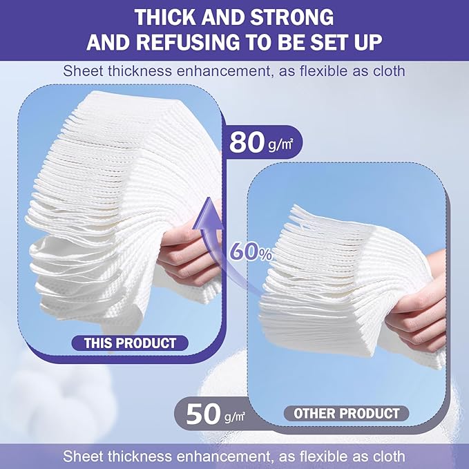 Face Towels, Disposable Face Towelette, Makeup Remover Dry Wipes 100 Count