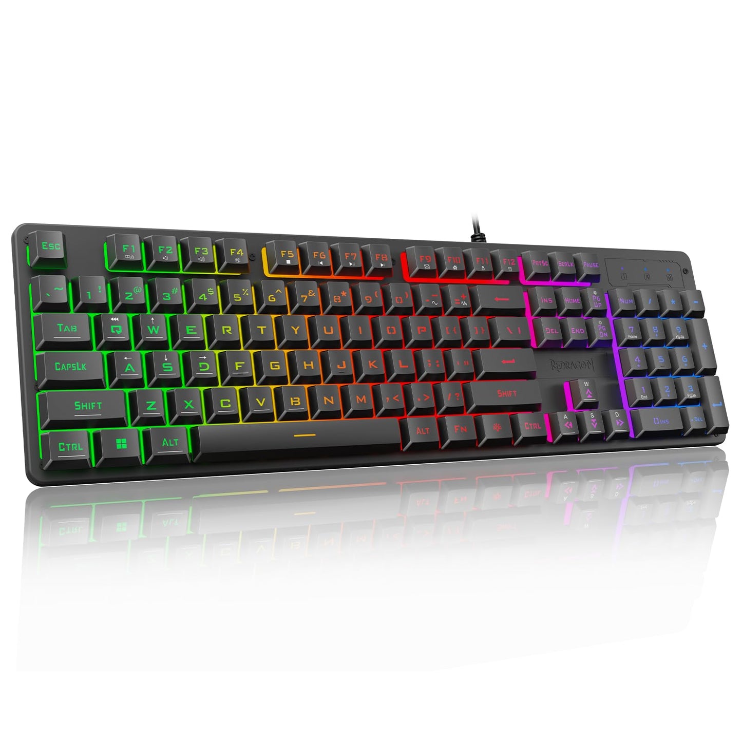 Redragon K521KS Wireless Gaming Keyboard, Tri-Mode BT/2.4G/USB-C RGB Mechanical Feeling Keyboard with Multimedia Keys, 4000mAh Battery, Anti-Ghosting, Compatible with PC - Upgrade