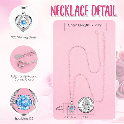 ADDWel Preserved Real Rainbow Rose with Sterling Silver Necklace Gift Set - Romantic for Wife, Girlfriend - Eternal Flowers Gifts for Anniversary, Birthday