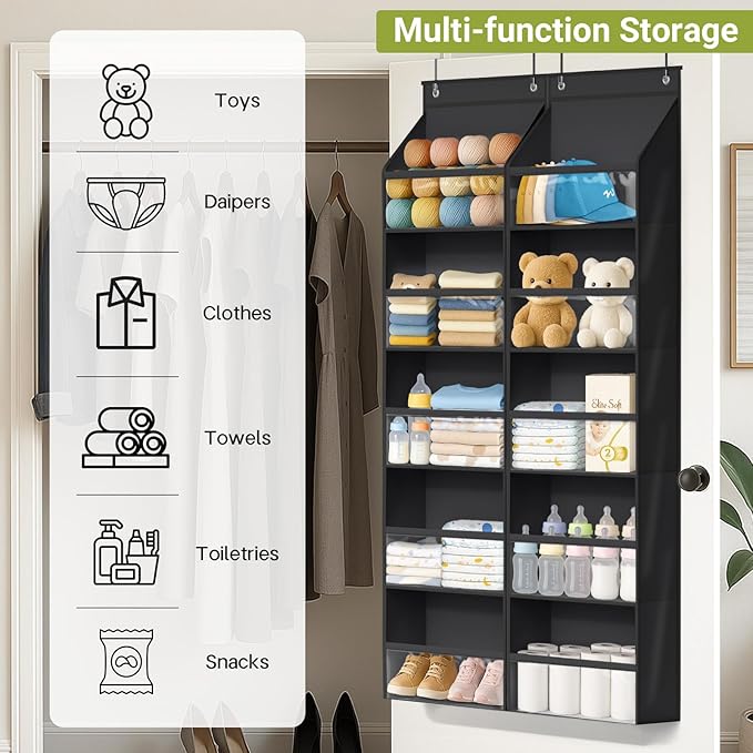 AOODA 2 Pack Over the Door Organizer, Large Capacity Closet Door Hanging