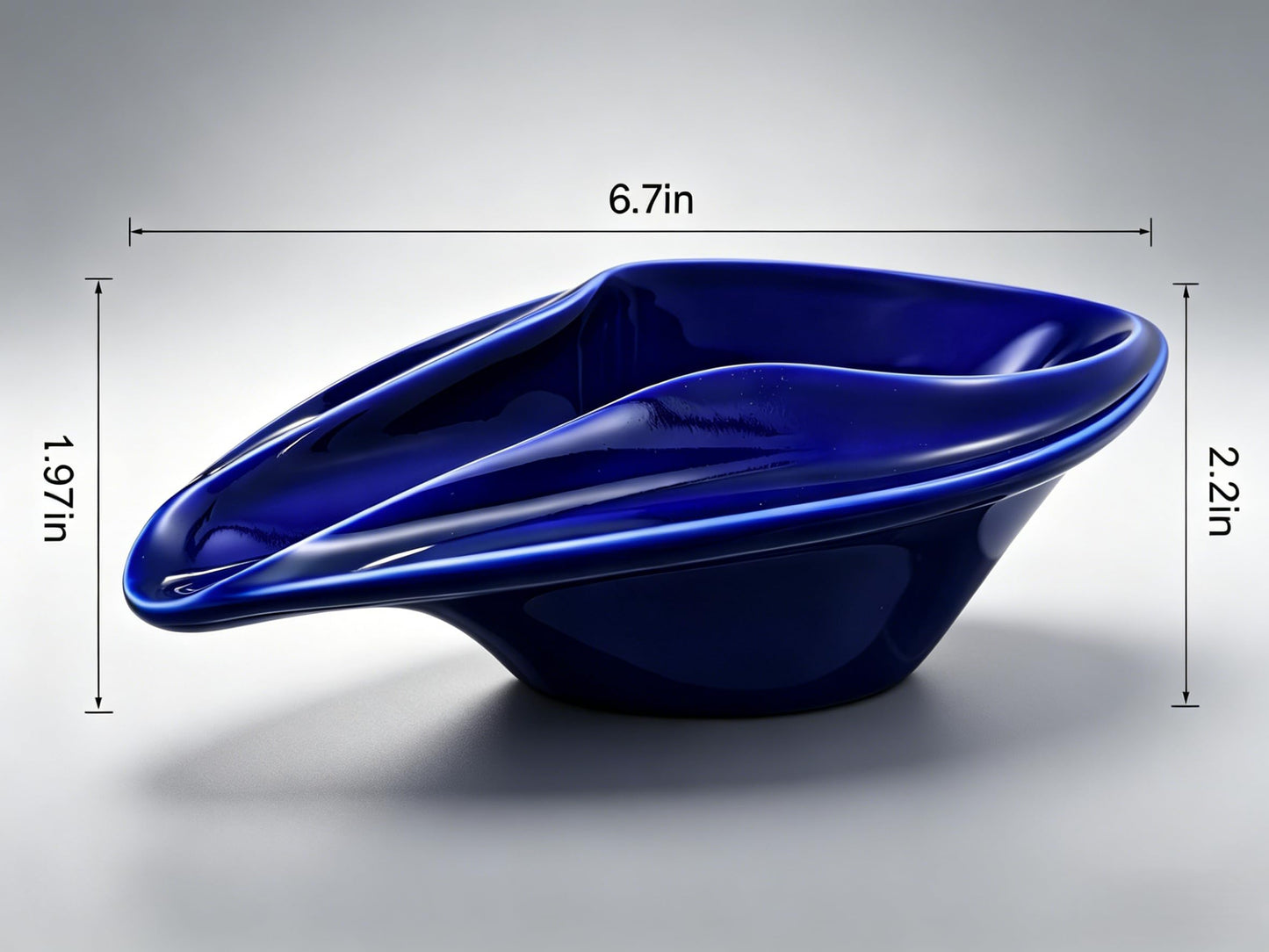 Ceramic Decorative Bowl Luxury Yacht-Inspired – Sculptural Glossy Blue Design, Modern Catchall Tray for Desk, Entryway & Coffee Table Home Décor