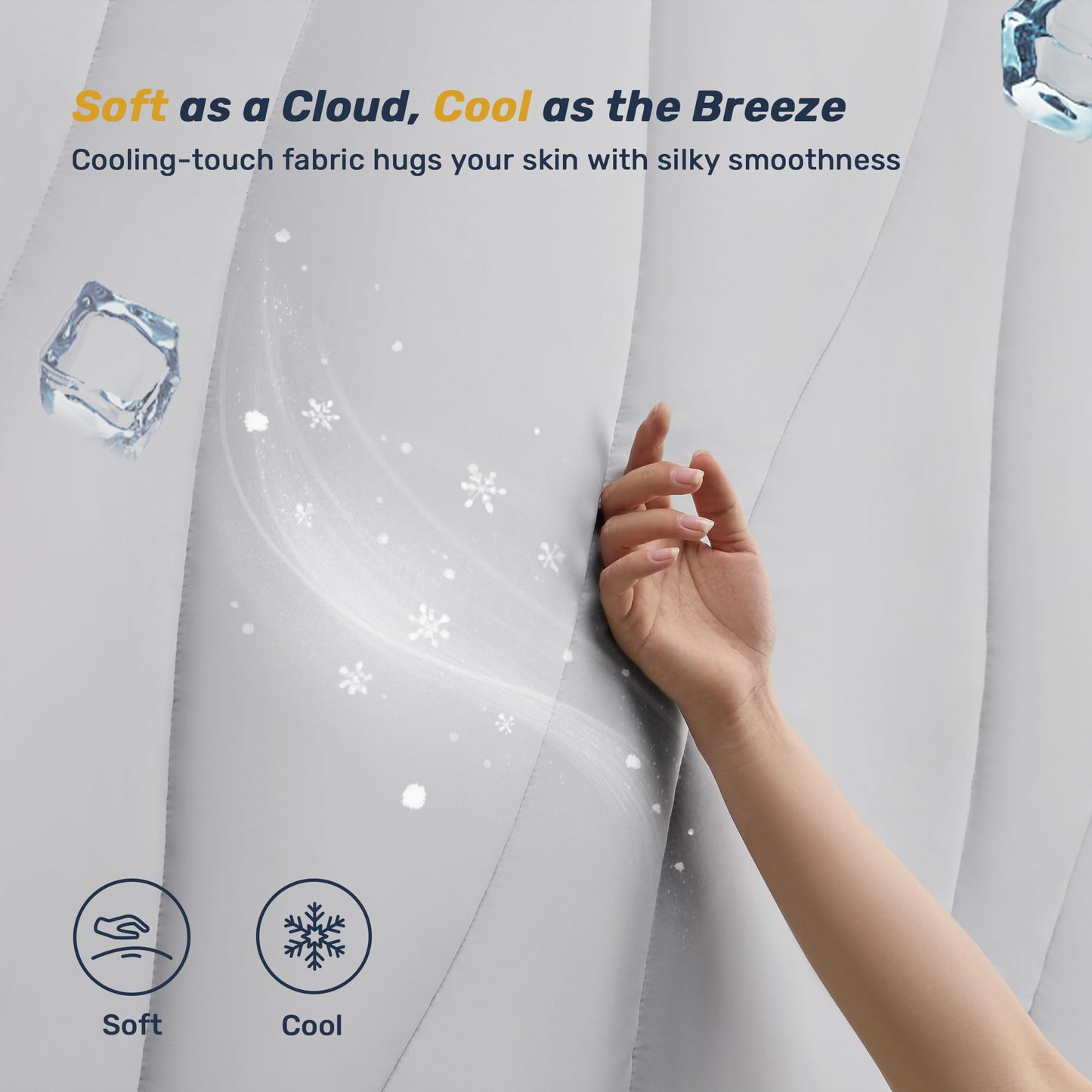 Unikome Ultra Soft Waterproof Mattress Pad Queen, Cooling Mattress Protector for Hot Sleepers, 5-Layers Noiseless Washable Mattress Cover with 8"-21" Deep Pocket (Light Grey, 60x80)