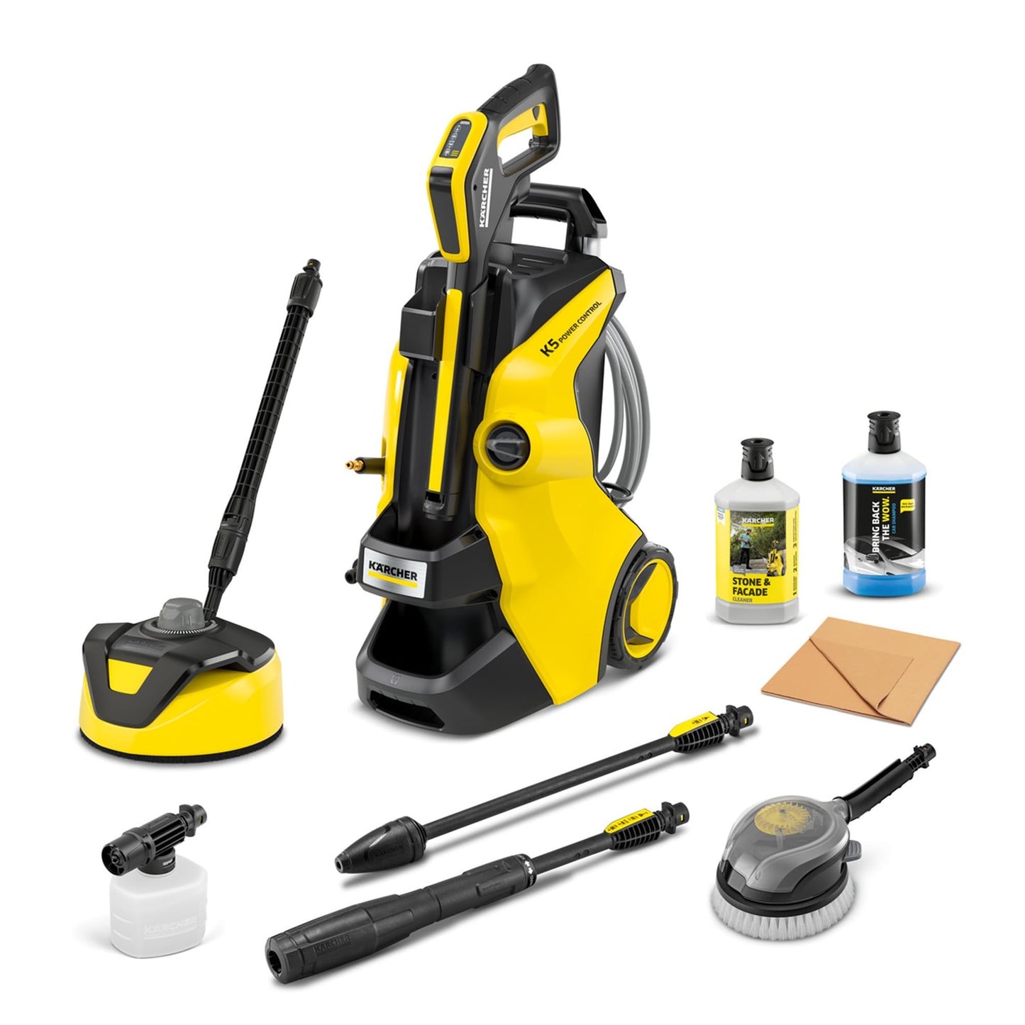 Kärcher K 5 Power Control Flex Car & Home Pressure Washer, pressure: max. 145 bar, flow rate: 500 l/h, area: 40 m²/h, water filter, 13 kg, high-pressure gun, dirt blaster, spray lance, Home Kit