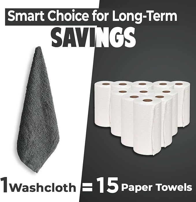 DAN RIVER 12 Pack Wash Cloths for Showering