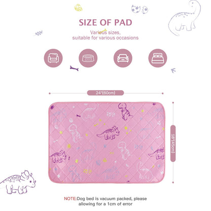 IEUUMLER Washable Pee Pads for Dogs, 2 Pack Waterproof & Non-Slip Pack Whelping Pad, Reusable Washable Puppy Potty Training Pad with Fast Absorbent for Playpen FC013 (60*45 cm-2 pcs,Pink)