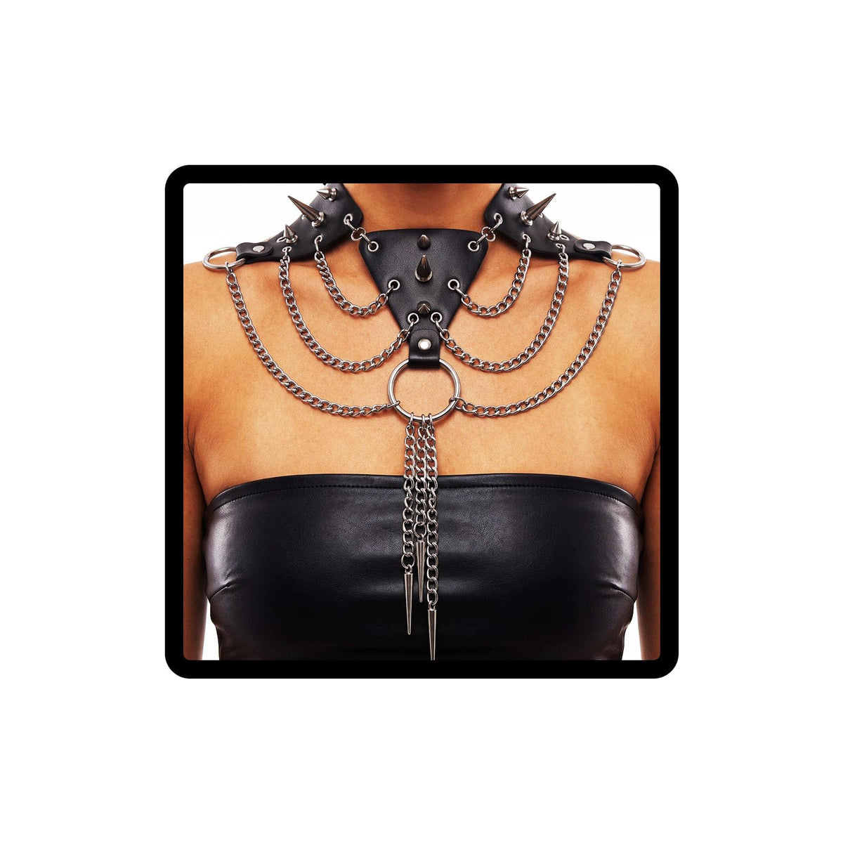 ELABEST Punk Rivet Black Leather Choker Necklace Women Gothic Spike Studded Collar Rock Streetwear Jewelry Accessory