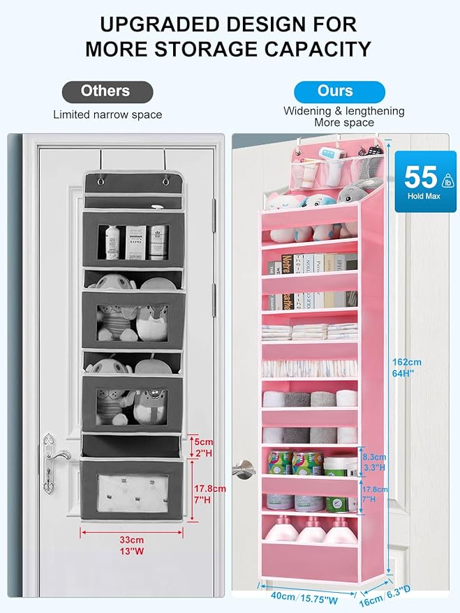 Over Door Hanging Organizer, No Tilt Baby Closet Organizer