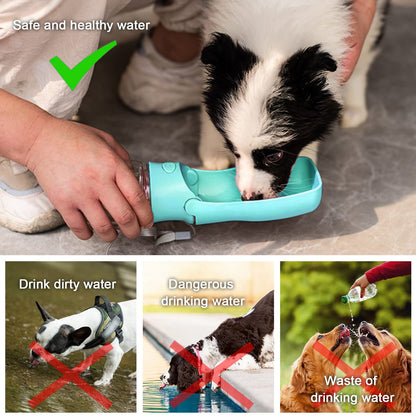 Canareen Portable Dog Water Bottle with Foldable Cup, Leak Proof Travel Water Bottle for Dogs & Cats, Foldable Dog Drinking Bottles for Walking, Hiking, Outdoor Activities (350ml, Green)