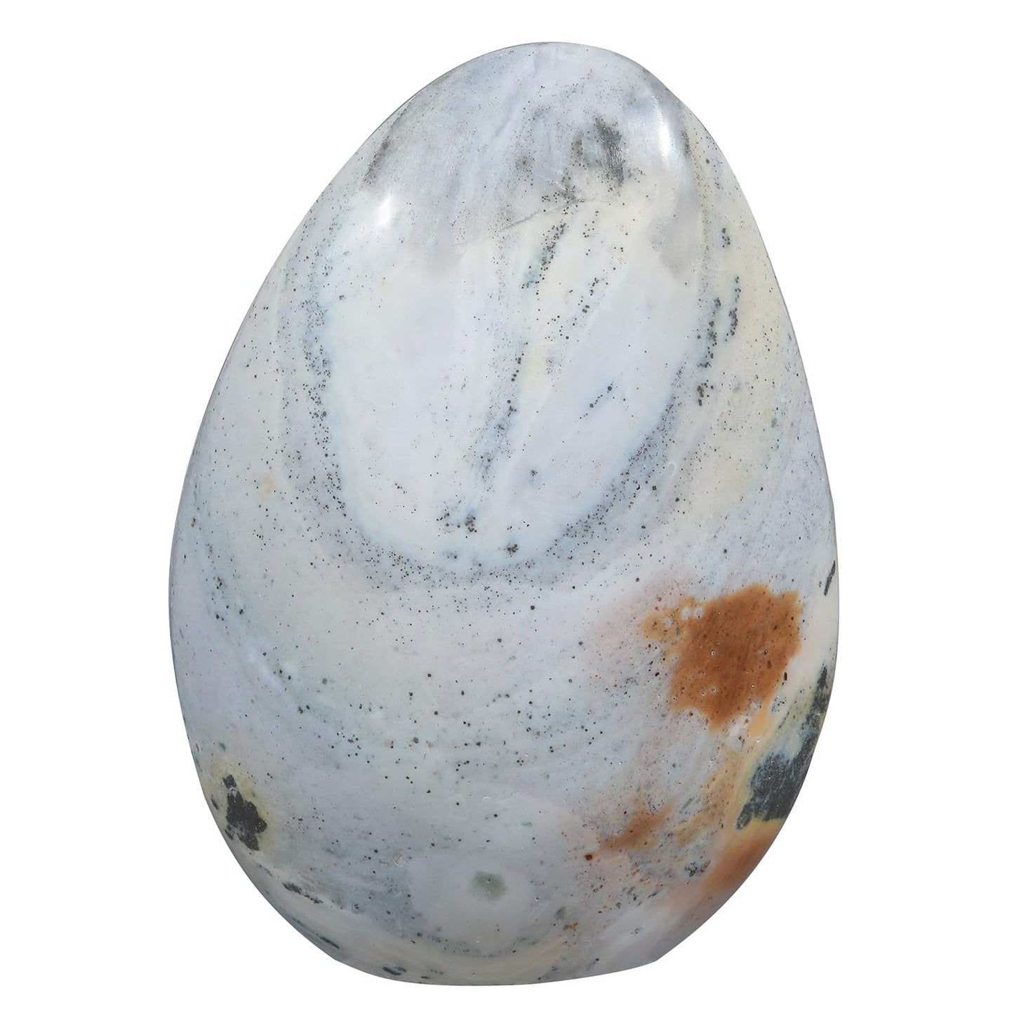 Nupuyai 1366g-1590g Natural Ocean Jasper Stone for Home Decor, Irregular Self-Standing Stone Specimen Polished Statue for Prayer, Meditaion