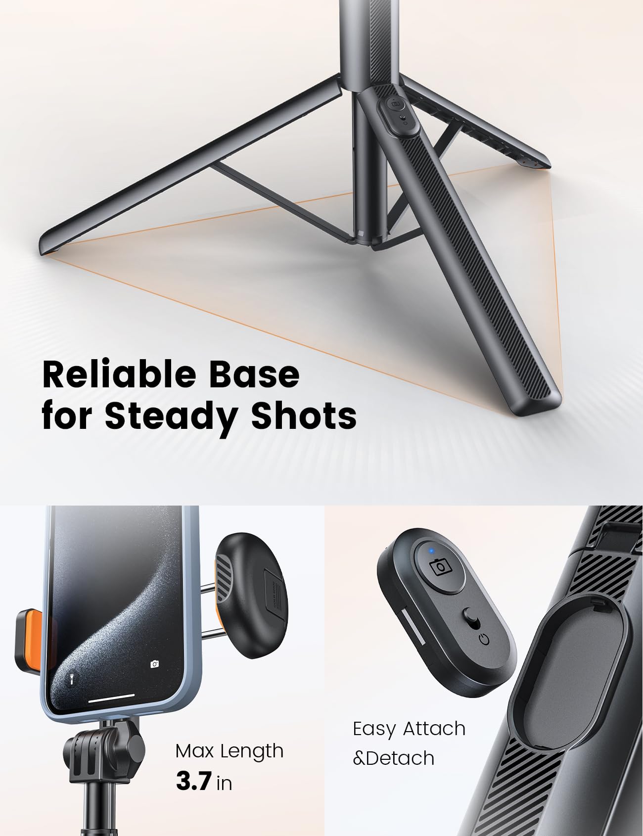 ANXRE 71"/180cm Phone Tripod Monopod, NT79 Extendable Selfie Stick Tripod for Cell Phone＆Camera, Mobile Tripod Stand for Filming, Tripod Stand Holder Compatible with Smartphone Camera