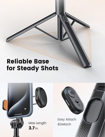ANXRE 71"/180cm Phone Tripod Monopod, NT79 Extendable Selfie Stick Tripod for Cell Phone＆Camera, Mobile Tripod Stand for Filming, Tripod Stand Holder Compatible with Smartphone Camera