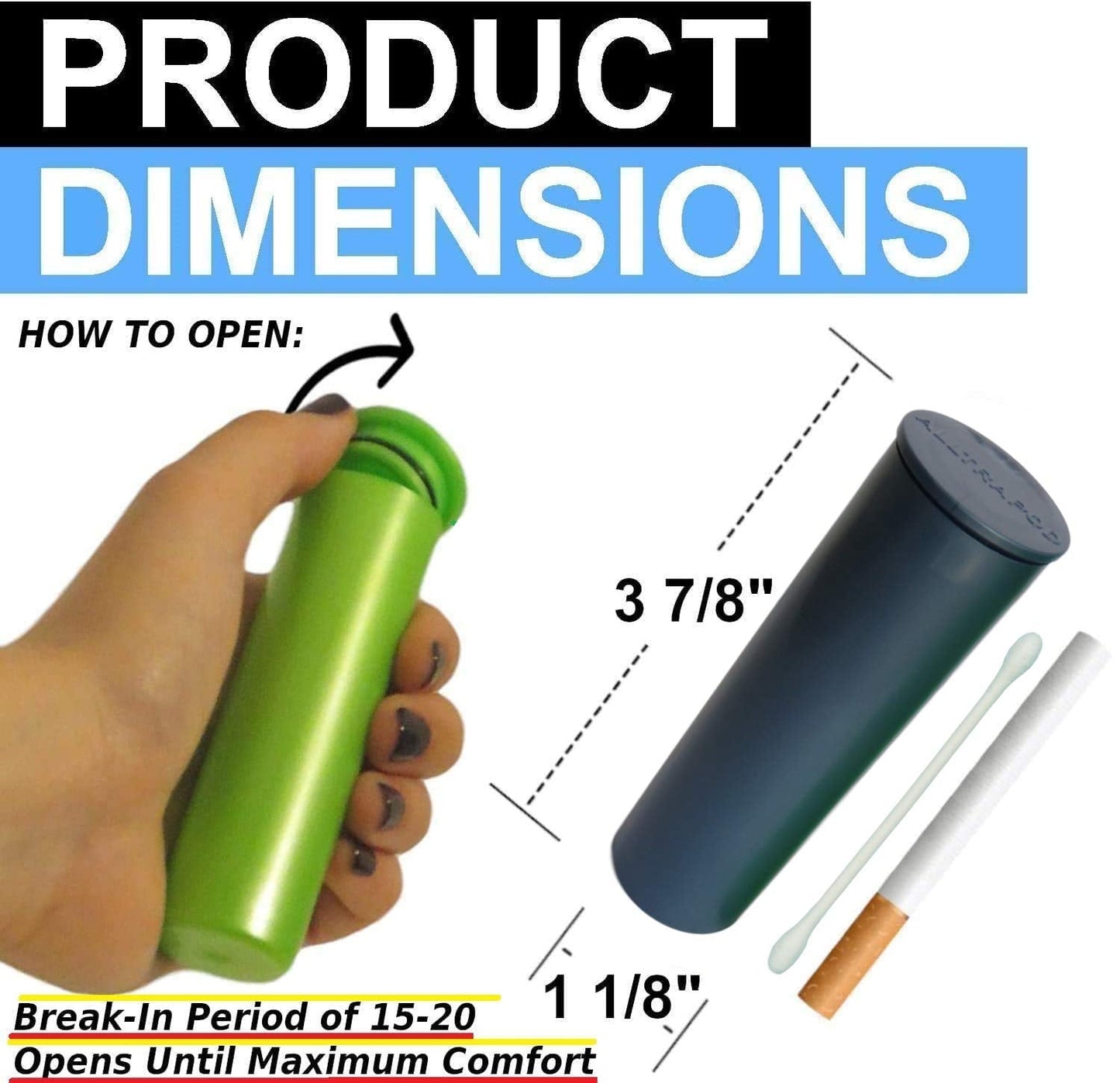 Alltrapod - Large Capacity, Fully Smell Proof, Water Proof Containers - Bundle of 6 (Red, Blue, Green, Pink, Purple, Orange)