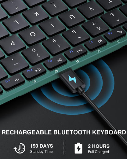 ProtoArc Foldable Bluetooth Keyboard, XK01 Folding Wireless Portable Keyboard with Numeric Keypad, Full-Size Travel Keyboards for iPad Tablet Smartphone Laptop PC Windows iOS Android, Black