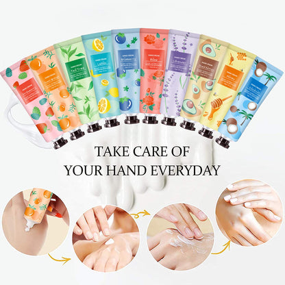 10 Pack Hand Cream for Dry Cracked Hands, Stocking Stuffers for Teen Girls,Christmas Gifts for Women,Teacher Appreciation Gifts, Natural Plant Fragrance Mini Hand Lotion Moisturizing Hand Care Cream