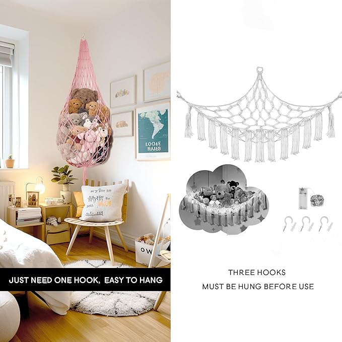 Stuffed Animal Hammock Corner Hanging Net