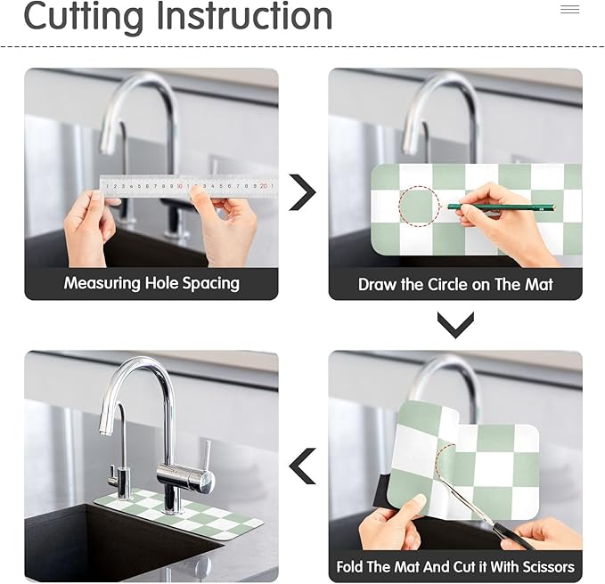 Kitchen Sink Splash Guard 1 PC 14.7 Inch Sink Faucet Mat Splash Guard
