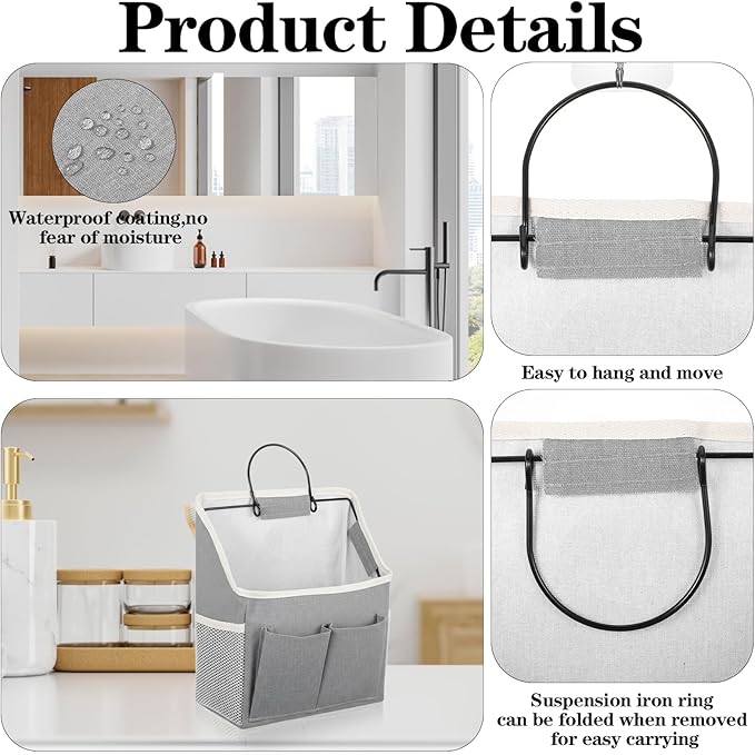 Wall Hanging Storage Bag Cotton Linen Hanging Storage Basket