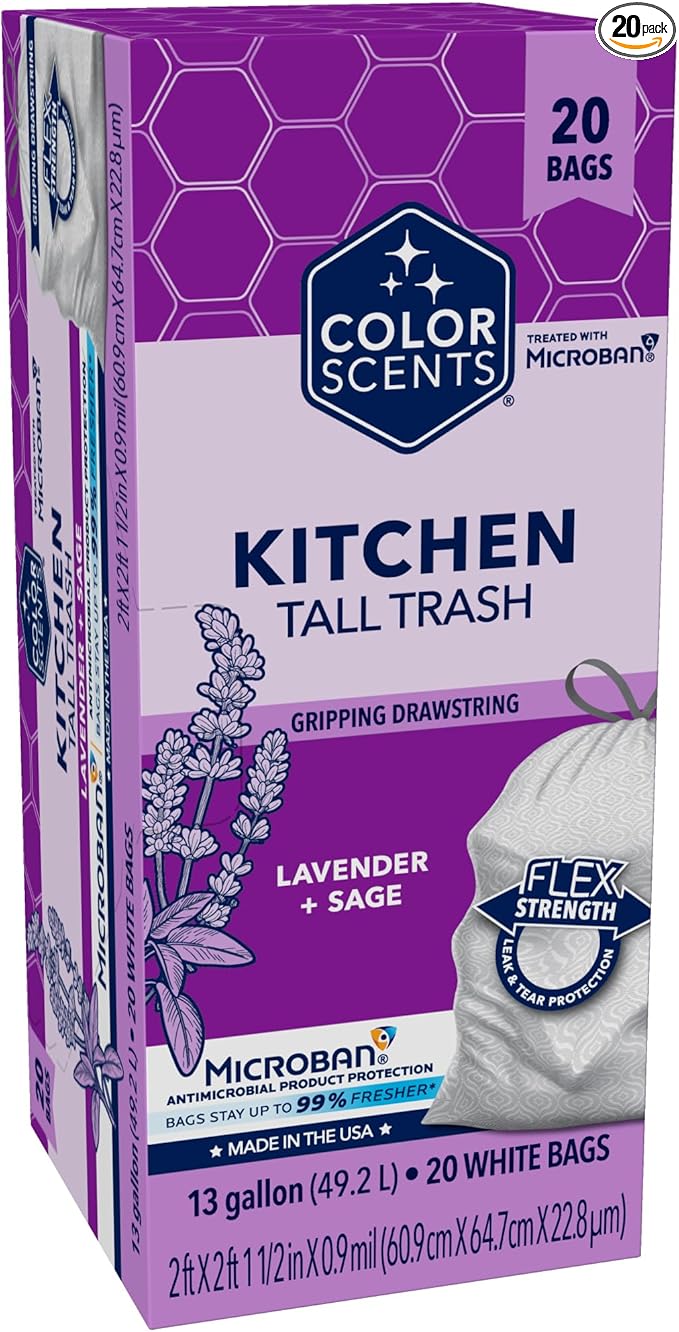 Color Scents Tall Kitchen Trash Bags