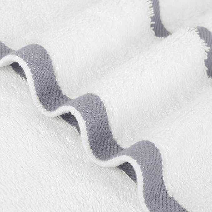 PiccoCasa Set of 2, 750 GSM Luxury White Hand Towels