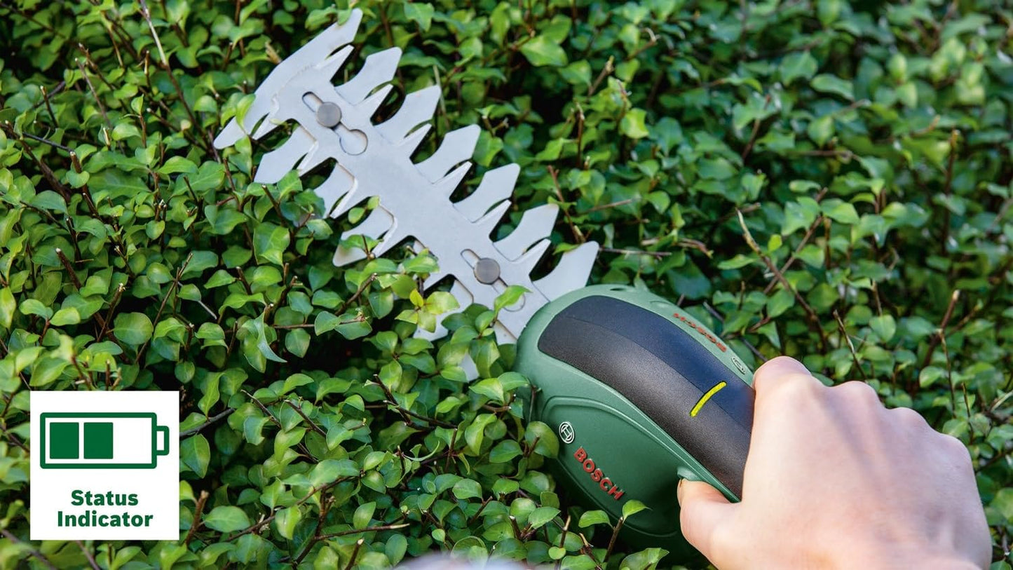 Bosch Garden Shears EasyShear (Integrated 3.6V, Battery runtime: 40 min, Blade Length: 12cm (Shrub) / 8cm (Grass), in Carton Packaging)