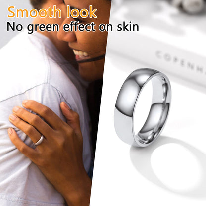 PROSTEEL Wedding Bands Mens Ring 6mm Stainless Simple Knuckle Rings