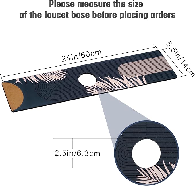 Sink Faucet Absorbing Mat, 2 Pack Drying Mat Around Faucet Sink Splash Guard