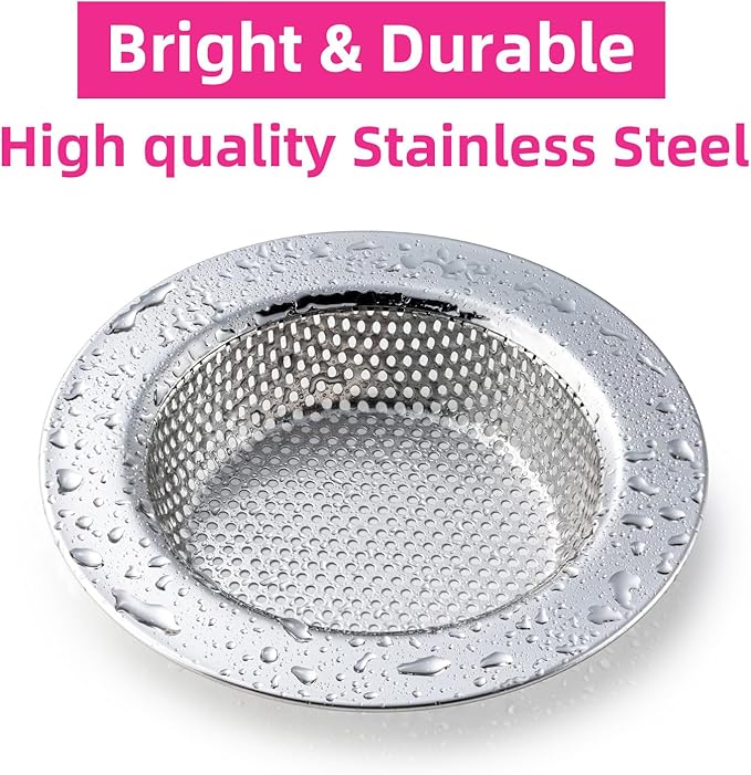 2 Packs Sink Strainer for Most Kitchen Sink Drain Basket, Upgraded Double-Layer