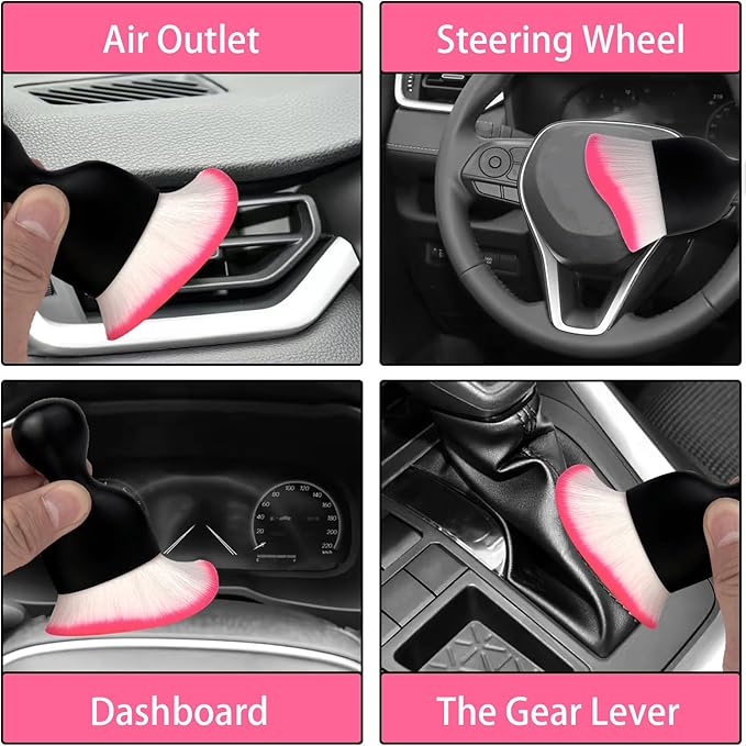 Car Interior Dust Brush, Auto Detailing Brush, Soft Bristles Car Cleaning