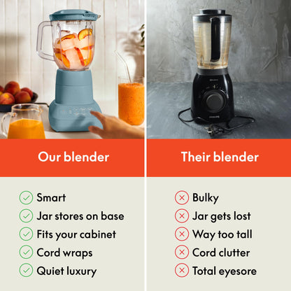 bella 10 Speed Countertop Blender, Juicer & Smoothie Maker, Fits-anywhere™ Kitchenware, Slim Flip & Store Design, Dishwasher Safe 48oz Capacity Pitcher & Lid, Stainless Steel Blade, 450 Watt, Oatmilk