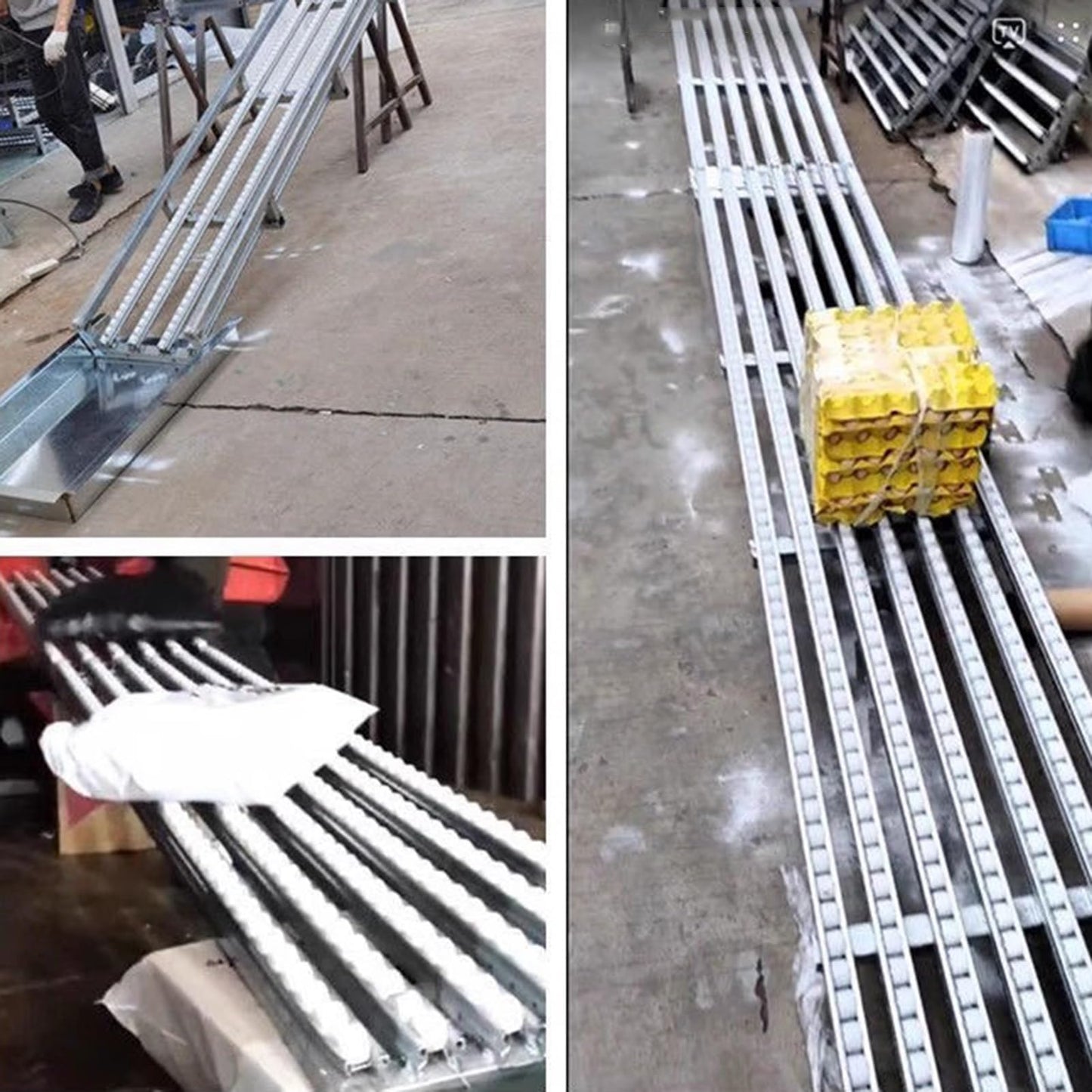 GZHENMZ Roller Stand Light-Duty Gravitys Conveyor, Splicable Roller Conveyor Slides, Portable ABS Plastic Roller, Transport Box Line Unloading Pulley(Silver-(W) 30cm,(L) 120cm)