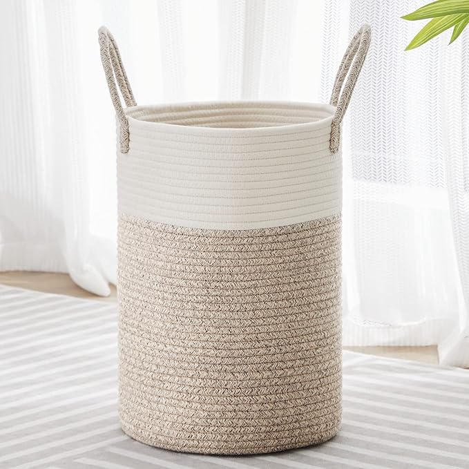 VIPOSCO Tall Laundry Hamper, Woven Rope Storage Basket