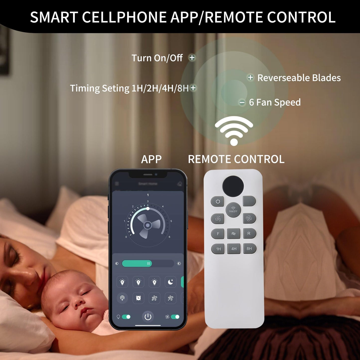 HEMLDAN 24" Modern Crystal Caged Fandelier, Smart Chandelier Fan with Remote and APP Control, Double Layer Ceiling Fan with Light for Dining Living Room Bedroom, Italian Design-Black Gold