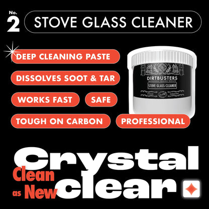 Dirtbusters Stove Cleaning Care Kit, With Exterior Spray, Glass Cleaner Paste & Stove Polish, Clean, Protect & Restore Log Burners & Grates