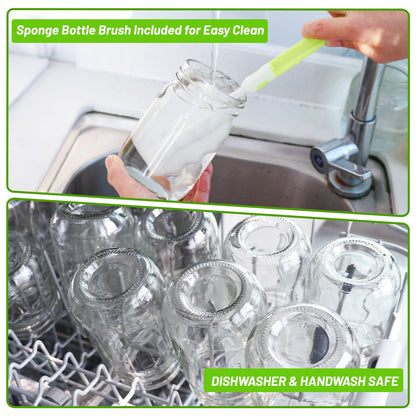 12 oz Mason Jars 20 Pack with Airtight Lids, Glass Canning Jars, Durable & Leakproof Storage Reusable Containers for Pickling, Meal Prep, Spices, Dry Goods, Great Value Set with Secure Packaging