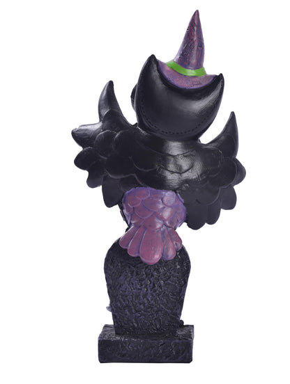 voiyio Resin Owl Statue Decor Home Indoor Halloween Party Decoration Figurine with Witch Hat Room Table Decoration Aesthetic Works of Art of Plastic (Purple)