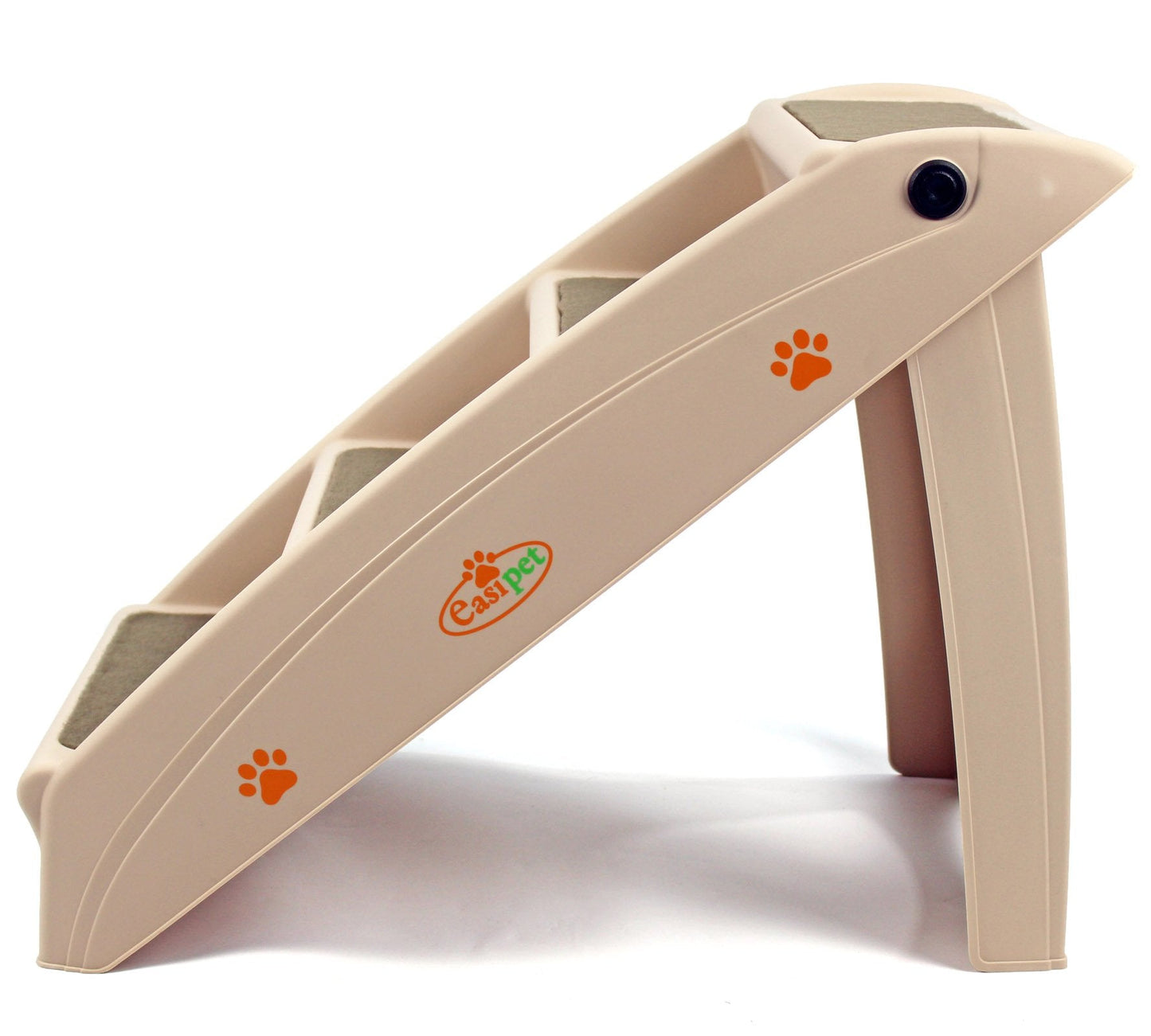 Plastic Foldable Dog Pet Stairs with Carpet Treads, Beige, 38cm x 47cm x 60cm