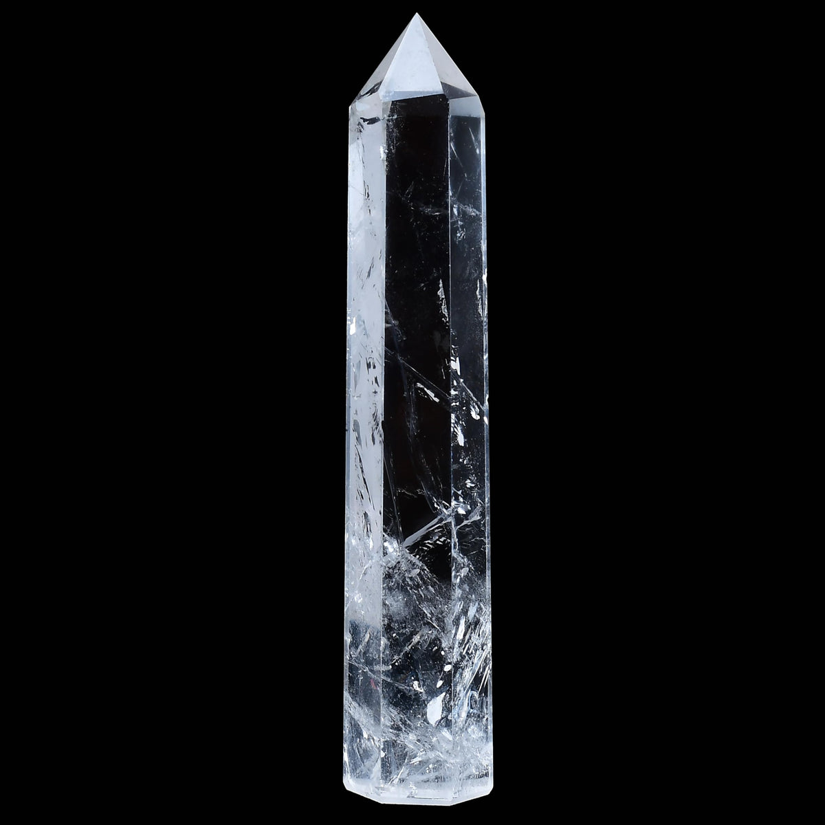 RUIJINGYUAN Clear Quartz Crystal Tower 6-6.3" - 6 Faceted Single Point Crystal Wand for Chakra, Reiki, Meditation & Energy Healing Home Decor Gift