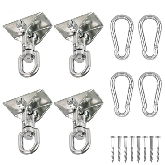 Albo 2650 LBS Heavy Duty Swing Hangers 4 Pack, 360° Swivel Ceiling Mount, Hammock Chair & Porch Swing Hardware,TRX, Yoga Swing & Punching Bag Ceiling Mount for Wood Beam & Concrete