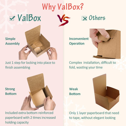 ValBox Gift Boxes 9x4.5x4.5 Inches 12 Pack Brown Recycled Paper Boxes Kraft Favor Boxes for Party, Wedding, Thanksgiving, Crafting, Bridesmaid Proposal, Easy Assemble Cardboard Boxes