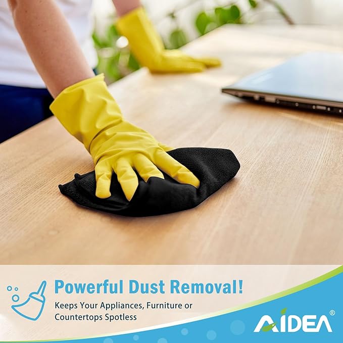 AIDEA Microfiber Cleaning Cloth Black 24PK, Microfiber Towels