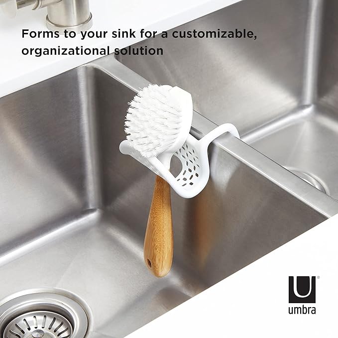 Umbra Sling Kitchen Sink Caddy Sponge Holder, Hangs Over Faucet or Divider